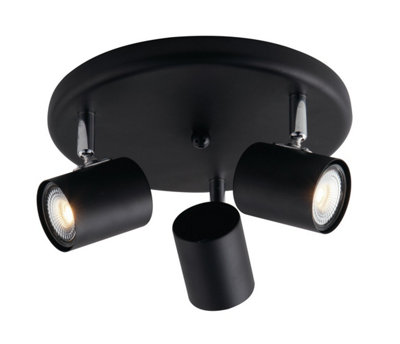 Luminosa Lighting Luminosa Zero Ceiling Triple SpotlightBlackGu10 from B&Q