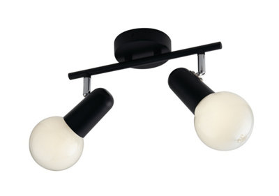 Luminosa Lighting Luminosa Punto Twin Ceiling SpotlightBlackE27 from B&Q