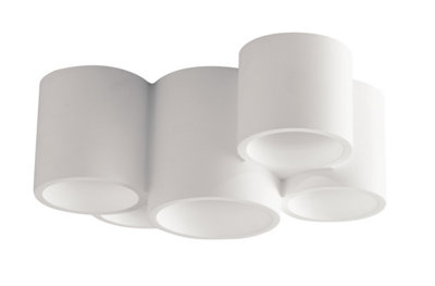 Luminosa Lighting Luminosa Banjie Paintable Plaster Ceiling Lamp WhiteGu10 from B&Q