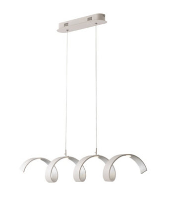 Luminosa Lighting Luminosa Helix Integrated Led Swirl Effect Bar PendantWhiteSilver4000K from B&Q