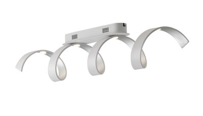 Luminosa Lighting Luminosa Helix Integrated Led Swirl Effect Ceiling LightWhiteSilver4000K from B&Q