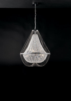 Luminosa Lighting Luminosa Vienna Crystal K9 Chandelier60Cm DiameterChromeE14 from B&Q