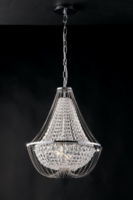 Luminosa Lighting Luminosa Vienna Crystal K9 Chandelier45Cm DiameterChromeE14 from B&Q