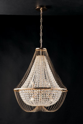 Luminosa Lighting Luminosa Vienna Crystal K9 Chandelier60Cm DiameterGoldE14 from B&Q