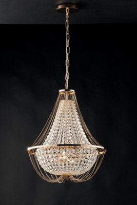 Luminosa Lighting Luminosa Vienna Crystal K9 Chandelier45Cm DiameterGoldE14 from B&Q
