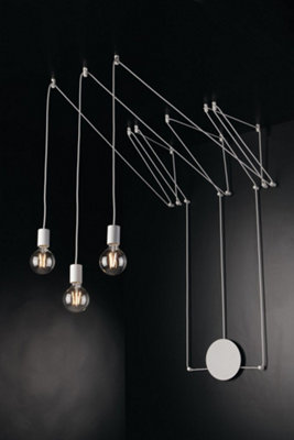 Luminosa Lighting Luminosa Habitat 3 Light Pendant Ceiling Light White 500Cm from B&Q