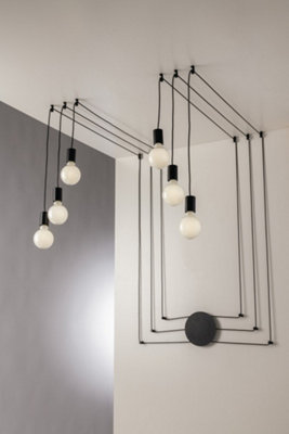 Luminosa Lighting Luminosa Habitat 6 Light Pendant Ceiling Light Black 500Cm from B&Q