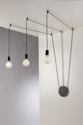Luminosa Lighting Luminosa Habitat 3 Light Pendant Ceiling Light Black 500Cm from B&Q