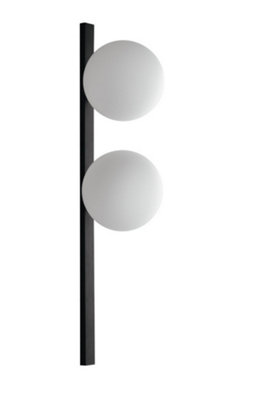 Luminosa Lighting Luminosa Enoire Twin Globe Wall LampBlackOpalE14 from B&Q