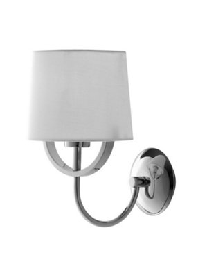 Luminosa Lighting Luminosa Astoria Wall Lamp With ShadeChromeWhiteE27