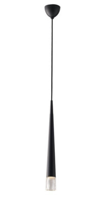 Luminosa Lighting Luminosa Lancelot Slim Round Ceiling PendantGlassBlackGu10 from B&Q