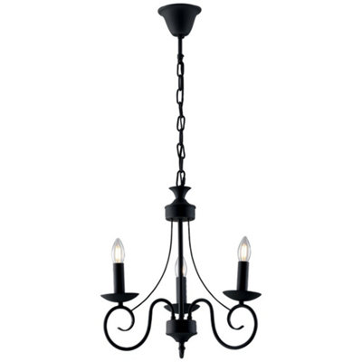 Luminosa Lighting Luminosa Beatrice 3 Light Chandeliers Anthracite 63X57Cm