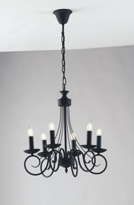 Luminosa Lighting Luminosa Beatrice 6 Light Chandeliers Anthracite 50X52Cm