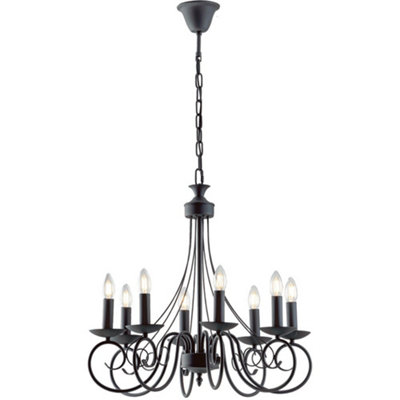 Luminosa Lighting Luminosa Beatrice 8 Light Chandeliers Anthracite 63X57Cm
