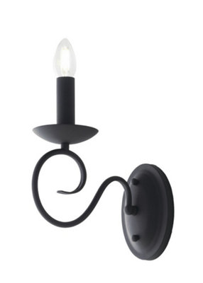 Luminosa Lighting Luminosa Beatrice Candle Wall Light Anthracite 11X15.5X25Cm