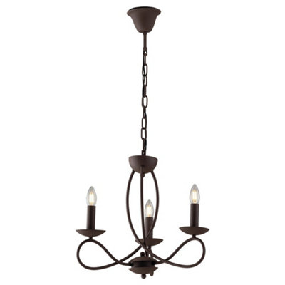 Luminosa Lighting Luminosa Ginevra 3 Light Chandeliers Corten 48X43Cm