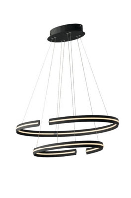 Luminosa Lighting Luminosa Clarke Integrated Led Circular Ceiling Pendant80CmBlack4000K from B&Q