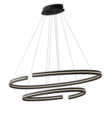 Luminosa Lighting Luminosa Clarke Integrated Led Circular Ceiling Pendant120CmBlack4000K from B&Q