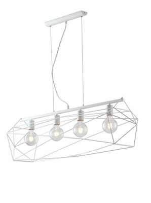 Luminosa Lighting Luminosa Abraxas Bar Globe Cage Ceiling PendantWhiteE27 from B&Q
