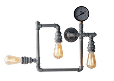 Luminosa Lighting Luminosa Amarcord Pipe Effect Mutli Arm Flush Ceiling LampZincE27 from B&Q