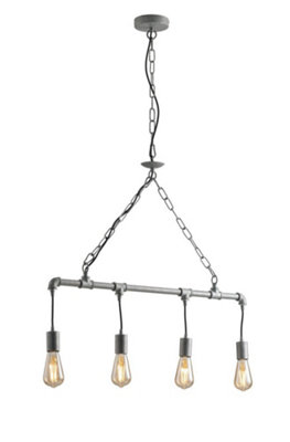 Luminosa Lighting Luminosa Amarcord Pipe Effect Bar Ceiling PendantZincE27 from B&Q
