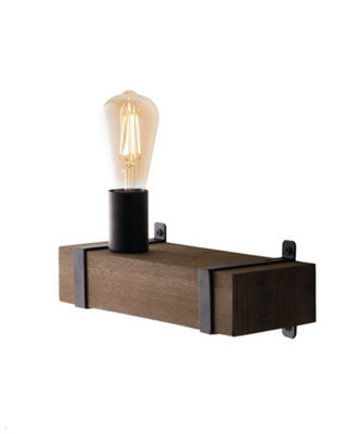 Luminosa Ing Luminosa Texas Wall Antique Wooden, E27 Light/Dark/Brown
