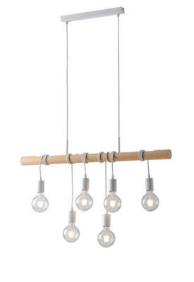 Luminosa Lighting Luminosa Arizona Bar Ceiling PendantPineWhiteE27 from B&Q