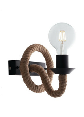 Luminosa Lighting Luminosa Wall Rope LampBlackBeigeE27 from B&Q