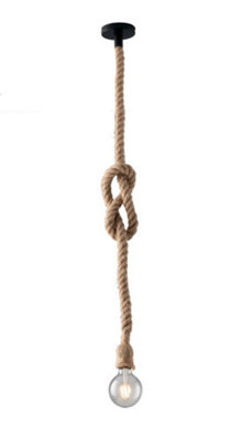 Luminosa Lighting Luminosa Rope Design Single PendantBeigeE27 from B&Q