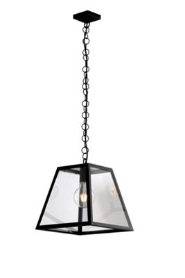 Luminosa Lighting Luminosa Lexington Lantern Ceiling PendantBlackTransparentE27 from B&Q