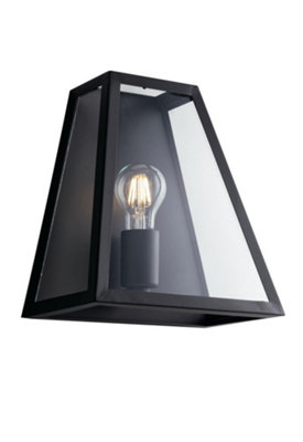 Luminosa Lighting Luminosa Lexington Flush Wall LanternBlackTransparentE27 from B&Q