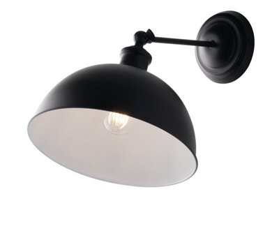 Luminosa Lighting Luminosa Charleston Wall Dome LightBlack WhiteE27 from B&Q
