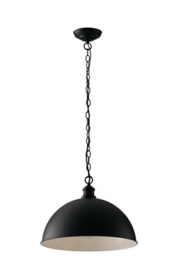 Luminosa Lighting Luminosa Charleston Dome Bar PendantBlack WhiteE27 from B&Q