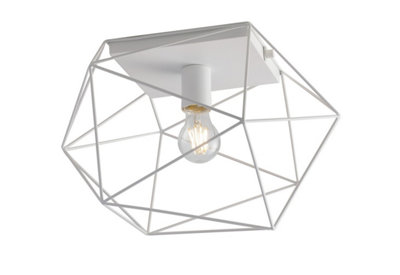 Luminosa Lighting Luminosa Abraxas Globe Cage Semi Flush Ceiling LightWhiteE27 from B&Q
