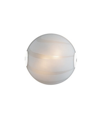 Luminosa Lighting Luminosa 2 Light Flush Ceiling Light Glass White 30Cm from B&Q