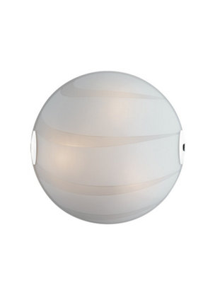 Luminosa Lighting Luminosa 3 Light Flush Ceiling Light Glass White 40Cm from B&Q
