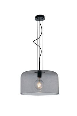 Luminosa Lighting Luminosa Gibus Glass Dome Ceiling PendantGreyE27 from B&Q