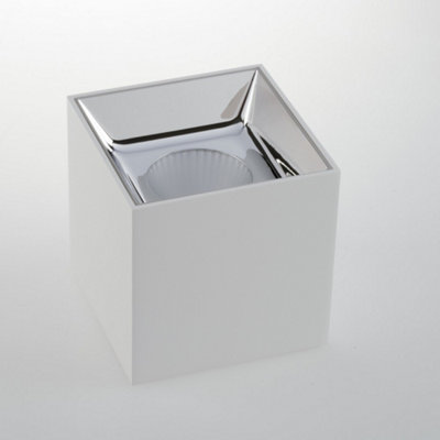 Luminosa Lighting Luminosa Mig Led Surface Mounted Downlight WhiteChrome 2000Lm 3000K 11.5X11.5X11.6Cm