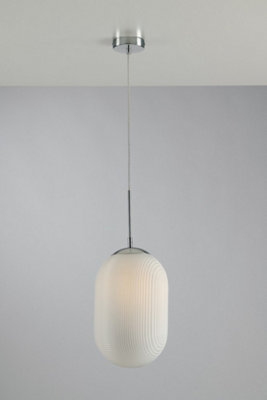 Luminosa Lighting Luminosa Greenwich Oval Glass Ceiling PendantWhiteE27 from B&Q