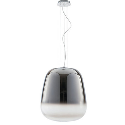 Luminosa Lighting Luminosa Smoke Dome Pendant Ceiling Light Grey 45X52.7Cm from B&Q