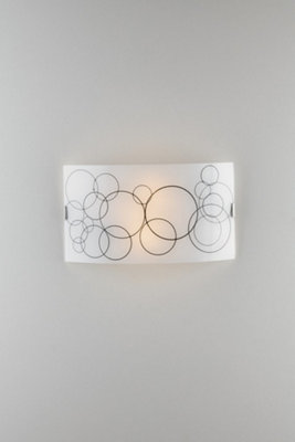 Luminosa Lighting Luminosa Karma Decorative Flush Ceiling LightWhite GlassE27 from B&Q