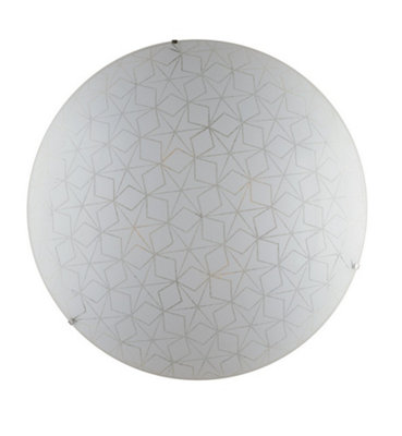 Luminosa Lighting Luminosa Esagram Decorative Flush Ceiling LightWhite GlassE27 from B&Q