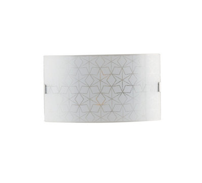Luminosa Lighting Luminosa Esagram Decorative Flush Ceiling LightWhite GlassE27 from B&Q