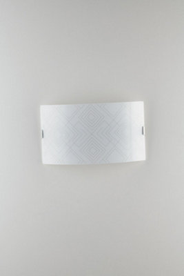 Luminosa Lighting Luminosa Vector Decorative Flush Ceiling LightGlossy White GlassE27 from B&Q