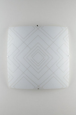 Luminosa Lighting Luminosa Vector Decorative Flush Ceiling LightGlossy White GlassE27 from B&Q