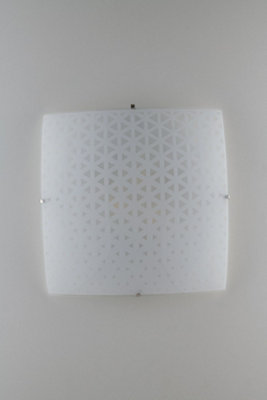 Luminosa Lighting Luminosa Maori Decorative Flush Ceiling LightWhite GlassE27 from B&Q