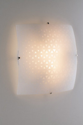 Luminosa Lighting Luminosa Maori Decorative Flush Ceiling LightWhite GlassE27 from B&Q