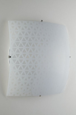 Luminosa Lighting Luminosa Maori Decorative Flush Ceiling LightWhite GlassE27 from B&Q