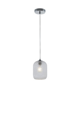 B&Q -  Luminosa Ashford Glass Dome PendantClear,