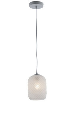 B&Q -  Luminosa Ashford Glass Dome PendantWhiteE27
